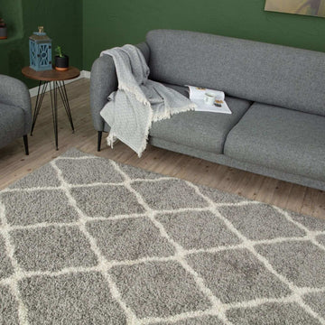 Moroccan Grey Shaggy Rug | 710