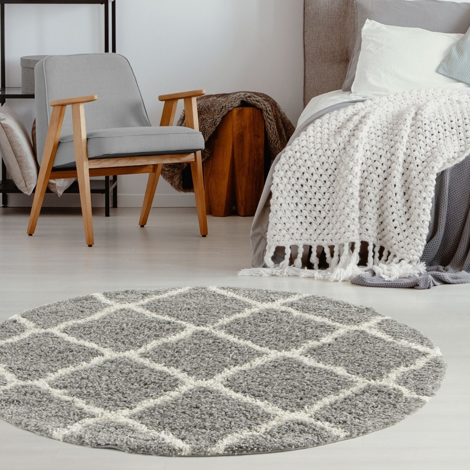 Moroccan Grey Shaggy Rug | 710