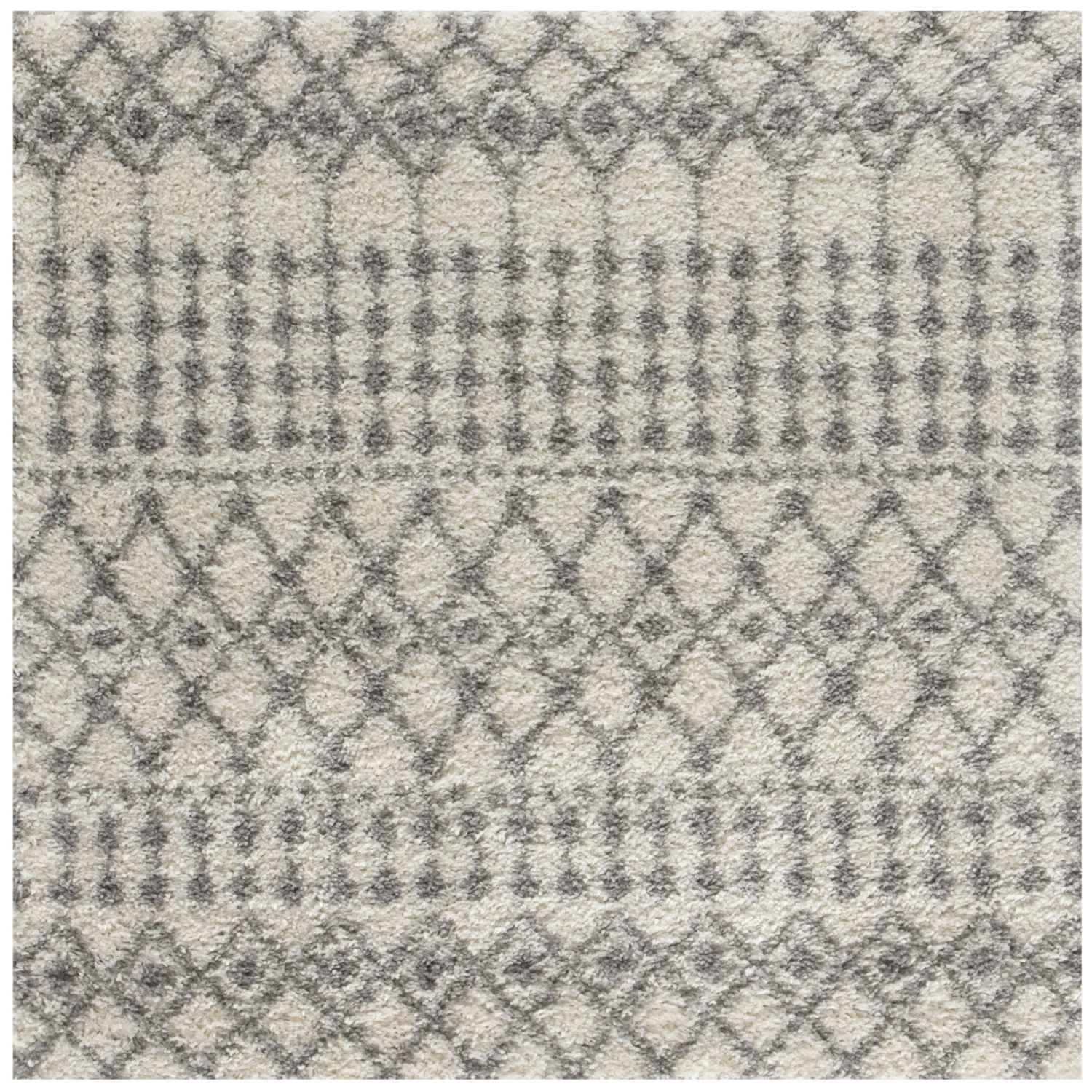 Moroccan Ivory Grey Shaggy Rug | 1000
