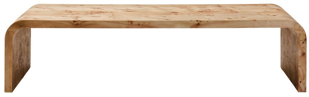 Mota Burl Wood Design Curved Coffee Table