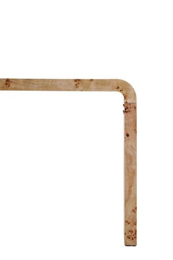 Mota Burl Wood Design Curved Console Table