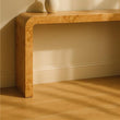 Mota Burl Wood Design Curved Console Table