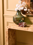 Mota Burl Wood Design Curved Console Table
