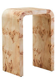 Mota Burl Wood Design Curved Side Table