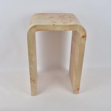 Mota Burl Wood Design Curved Side Table