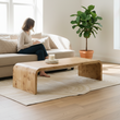 Mota Burl Wood Design Curved Coffee Table