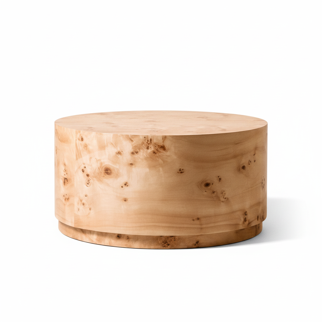 Mota Burl Wood Design Round Coffee Table