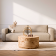 Mota Burl Wood Design Round Coffee Table