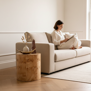 Mota Burl Wood Design Round Side Table