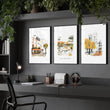 Motivational Office Wall Art Paris Autumn Watercolour wall art 