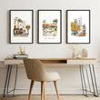 Motivational Office Wall Art Paris Autumn Watercolour wall art 