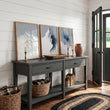 Mountain Drawings Scandinavian Snow Landscape wall art displayed on a wall in a styled room — view 10