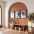 Mountain Drawings Scandinavian Snow Landscape wall art displayed on a wall in a styled room — view 3