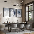 Mountain Painting Snowy Nordic Peaks & Forest Landscape wall art displayed on a wall in a styled room