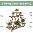 Movable Wood Plant Stand, Triangular Shelf, Flower Pot, Storage Holder, Garden Display, Shelving Rack, Outdoor, Indoor, 6 Tier