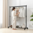 Movable Drying Rack with Wheels, Telescopic Metal Drying Rack, Adjustable Drying Rack for Laundry
