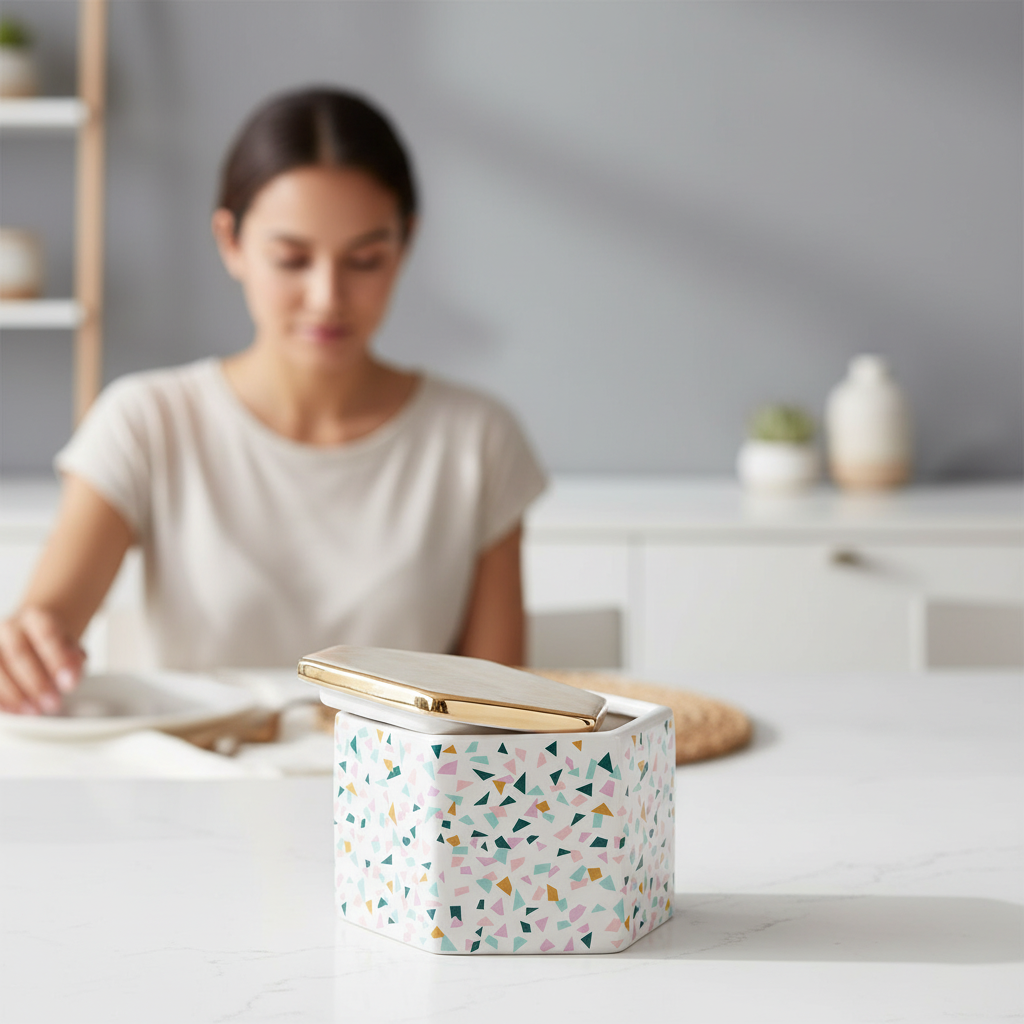 Mozie Terrazzo Pattern Storage Jar