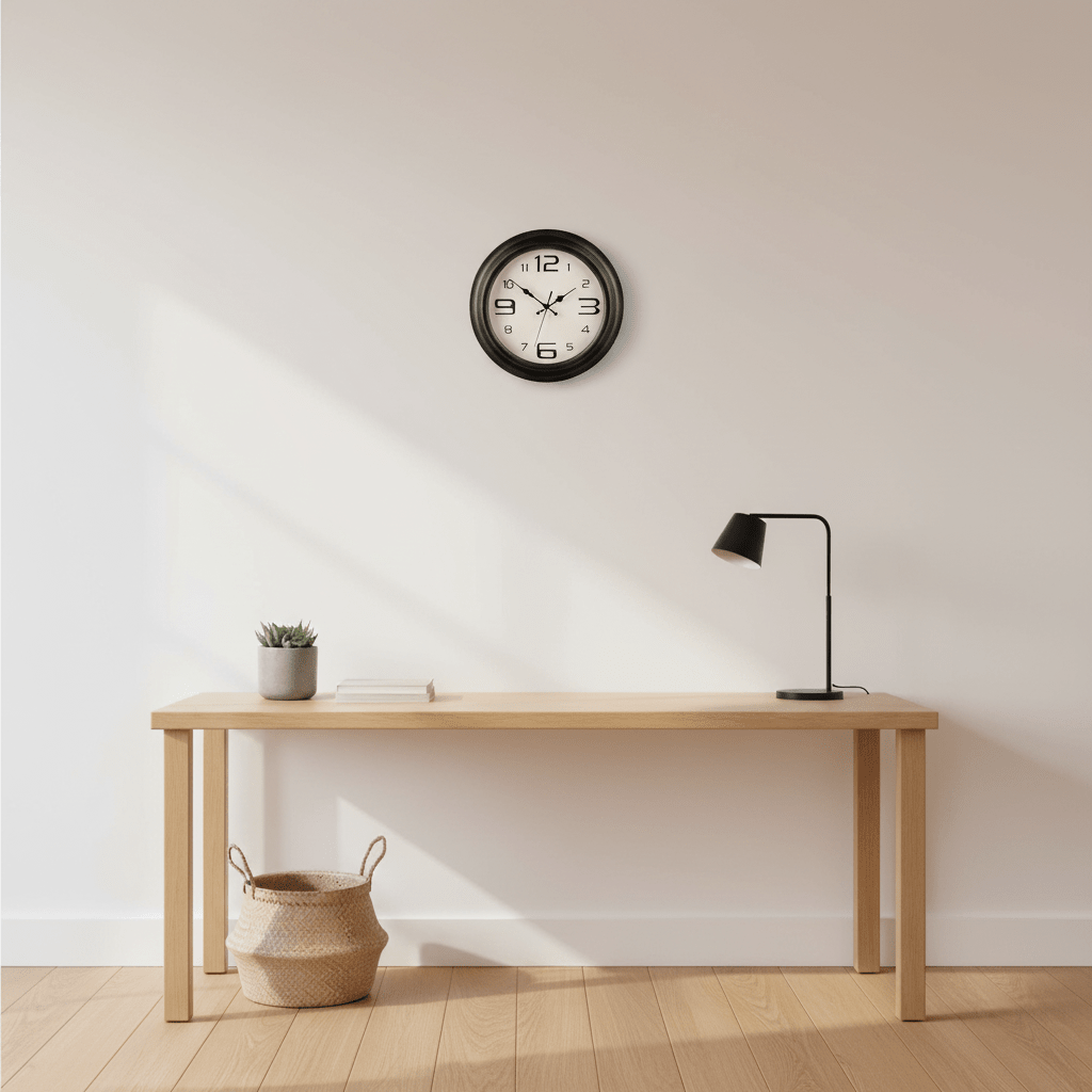 Myers Matt Black Metal Wall Clock