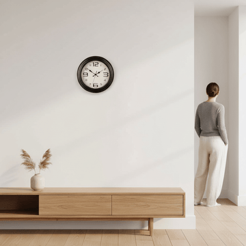 Myers Matt Black Metal Wall Clock