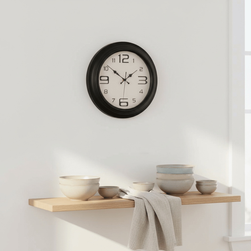 Myers Matt Black Metal Wall Clock