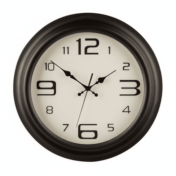 Myers Matt Black Metal Wall Clock