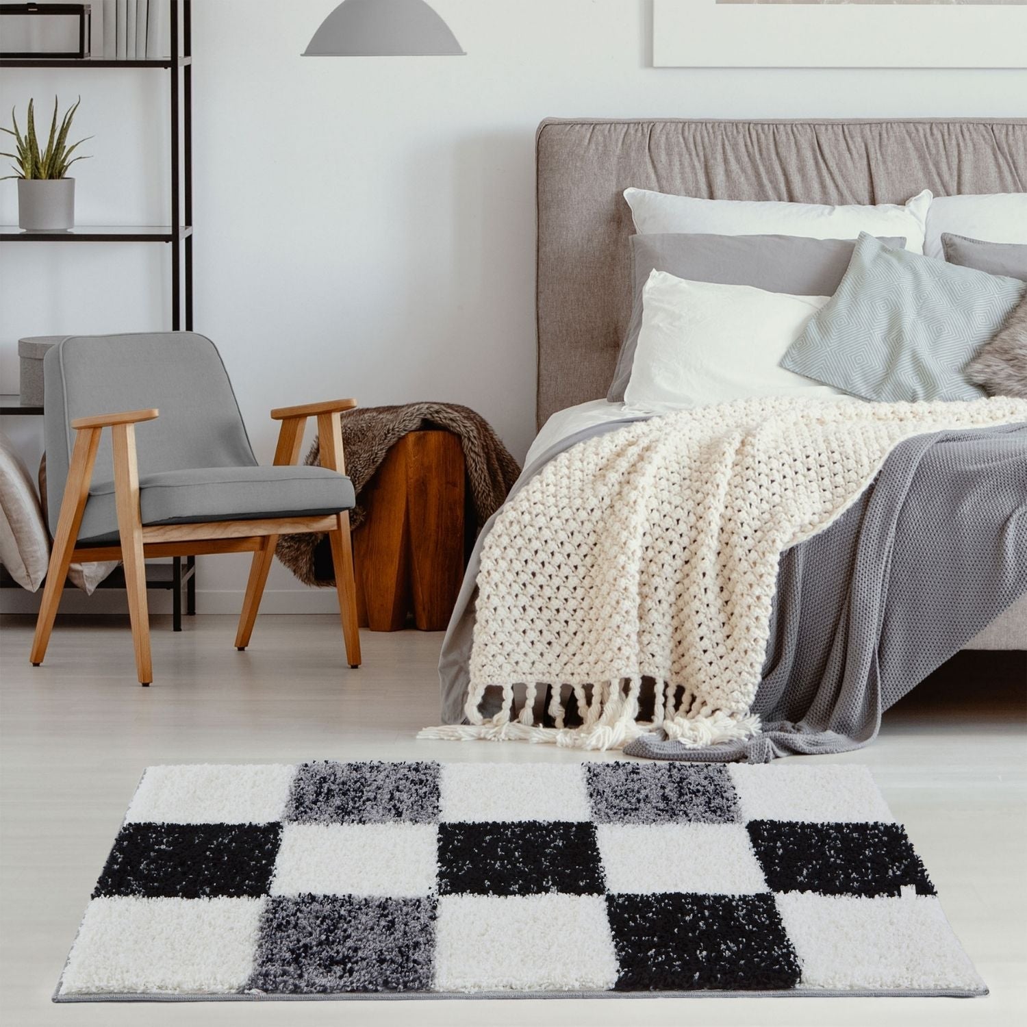 Myshaggy Geometric Grey Rug