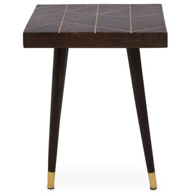 Naro Mango Wood And Gold Tip Legs Side Table