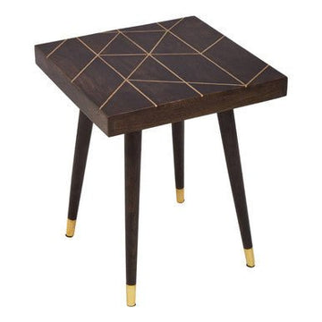 Naro Mango Wood And Gold Tip Legs Side Table