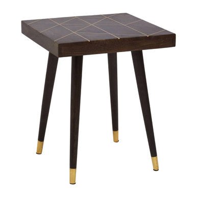 Naro Mango Wood And Gold Tip Legs Side Table