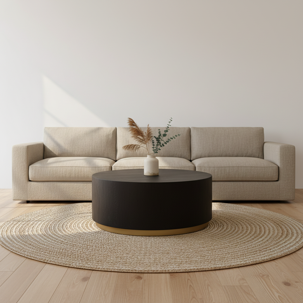 Naro Black And Gold Concrete Look Coffee Table