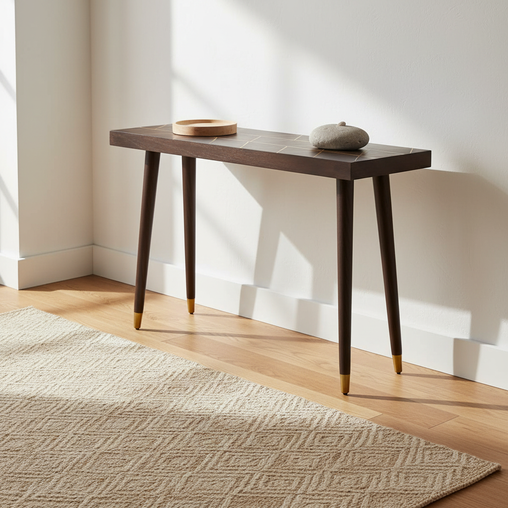 Naro Mango Wood And Gold Finishing Console Table
