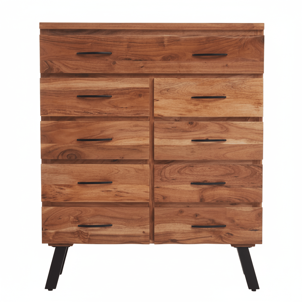 Nashik 9 Drawer Acacia Chest