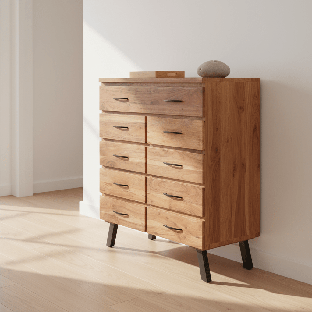 Nashik 9 Drawer Acacia Chest
