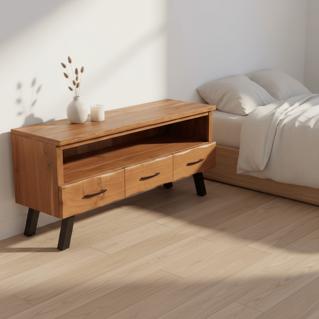 Nashik Three Drawer Acacia Media Unit