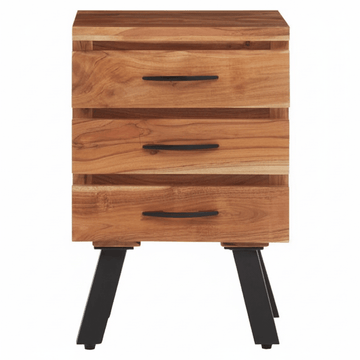 Nashik Three Drawer Acacia Side Table