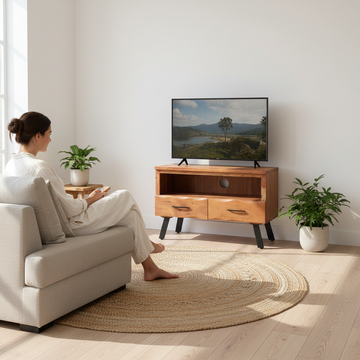 Nashik Two Drawer Acacia Media Unit