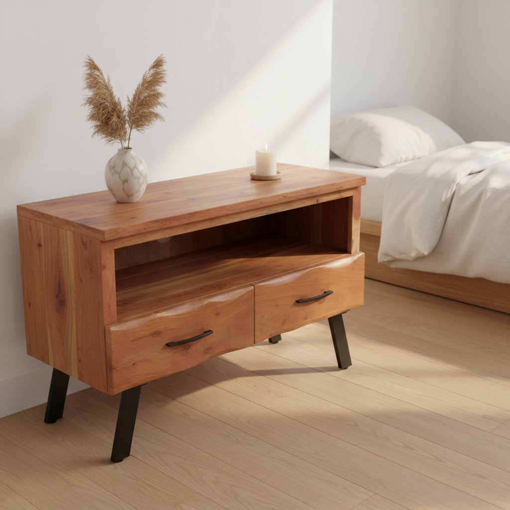 Nashik Two Drawer Acacia Media Unit