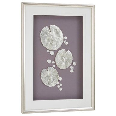 Nason Silver Leaf Design Wall Art with Wooden Frame