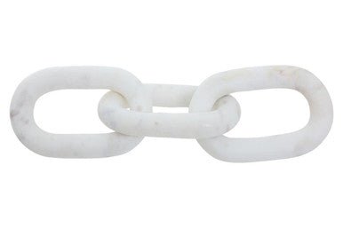 Nason White Marble Three Link Chain Sculpture
