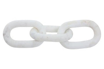 Nason White Marble Three Link Chain Sculpture
