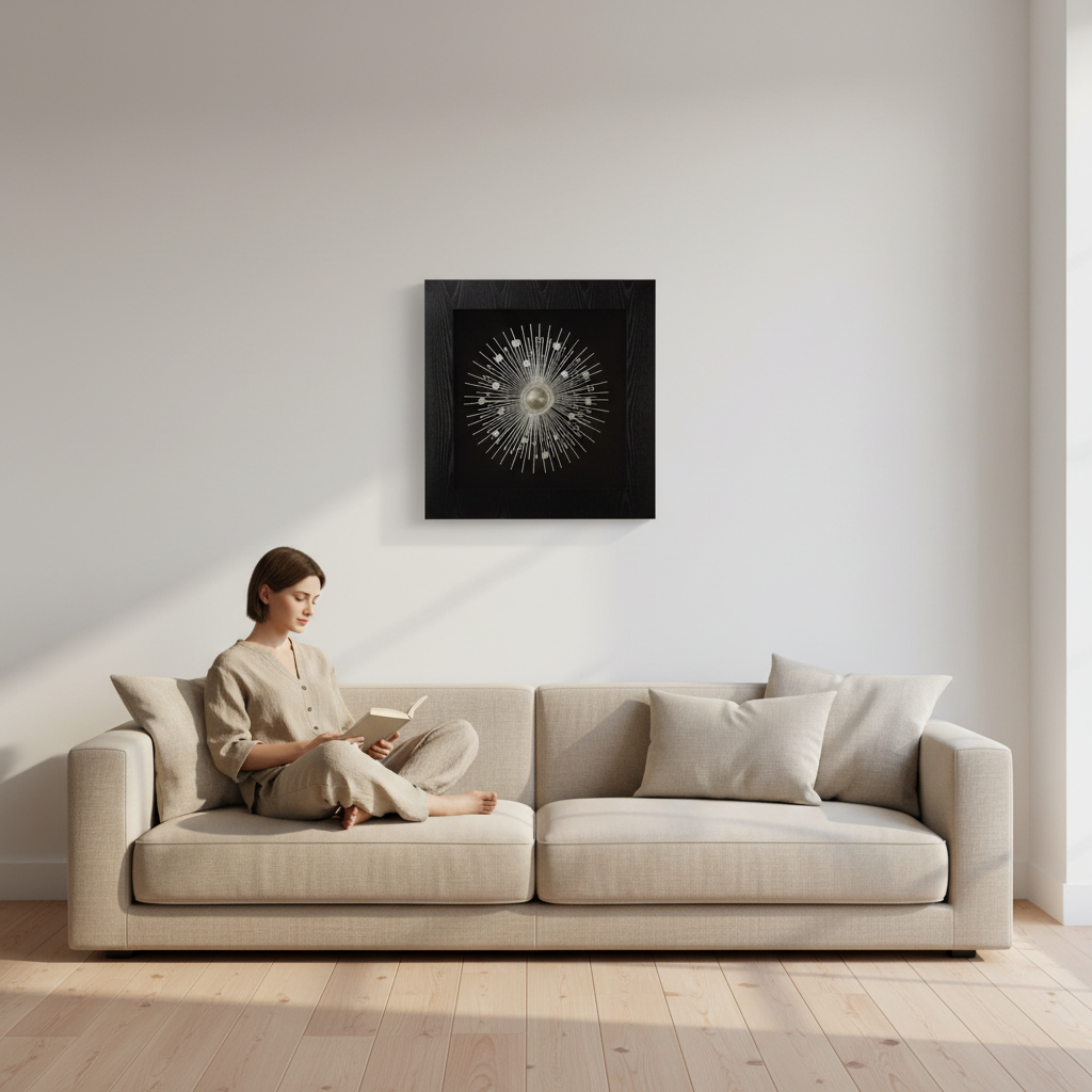 Nason Framed Silver Abstract Wall Art