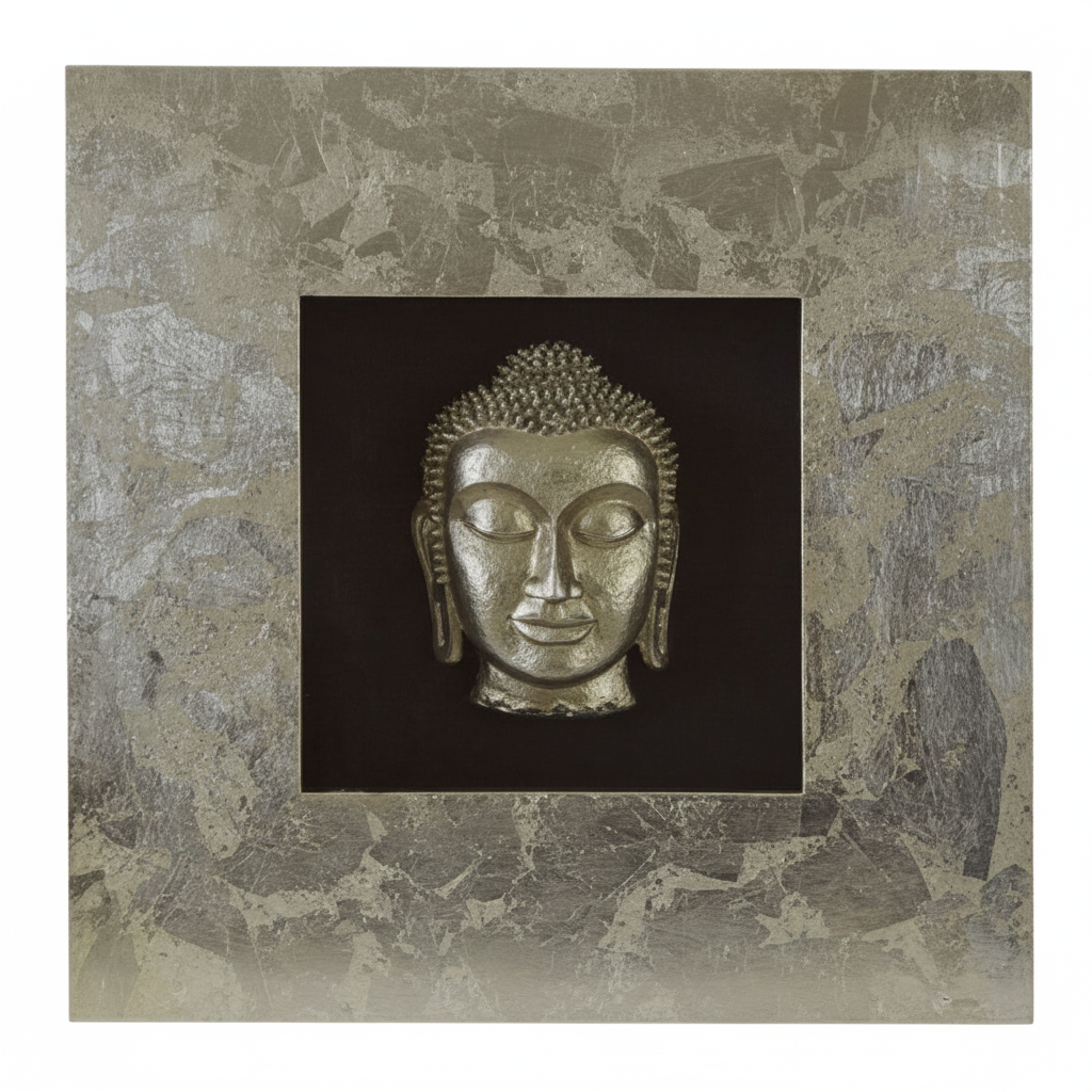 Nason Framed Silver Buddha Wall Art