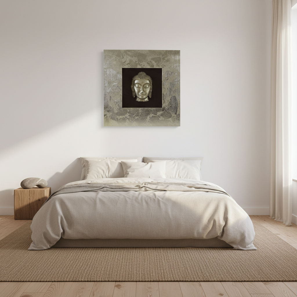 Nason Framed Silver Buddha Wall Art