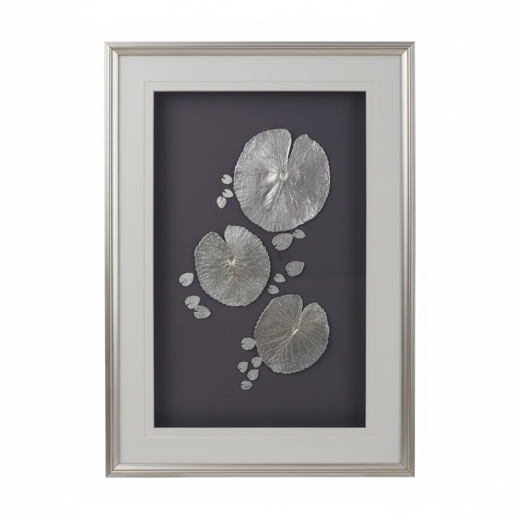 Nason Silver Leaf Design Framed Wall Art