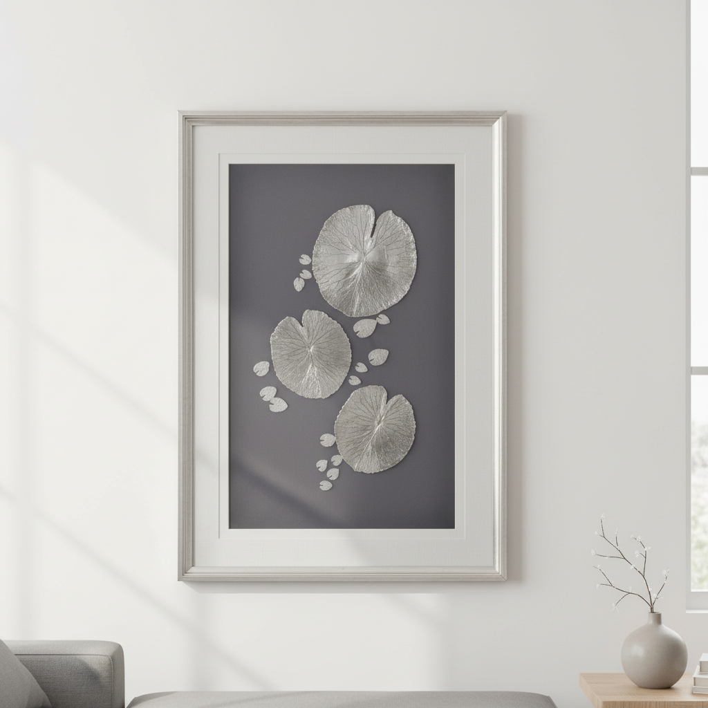 Nason Silver Leaf Design Framed Wall Art