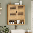 Natural Bamboo Wall - mounted Bathroom Cabinet, Kitchen Cupboard, Storage Organizer, Adjustable Shelf