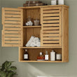 Natural Bamboo Wall - mounted Bathroom Cabinet, Kitchen Cupboard, Storage Organizer, Adjustable Shelf