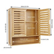 Natural Bamboo Wall - mounted Bathroom Cabinet, Kitchen Cupboard, Storage Organizer, Adjustable Shelf