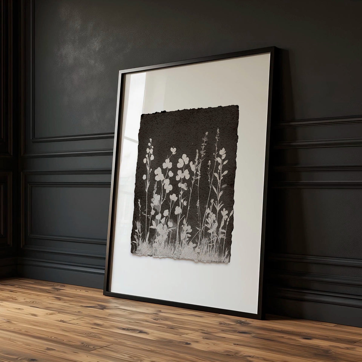 Nature Art Dark Botanical Wildflowers & Blossom wall art — piece 1 of 3 in the set