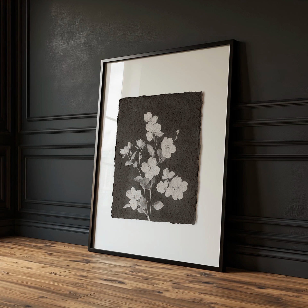 Nature Art Dark Botanical Wildflowers & Blossom wall art — piece 2 of 3 in the set